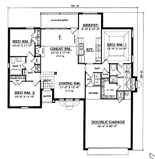 European One-Story Level One of Plan 79027