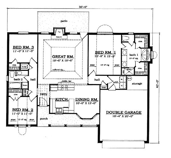 Country One-Story Level One of Plan 79029