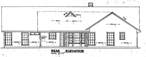 Country One-Story Traditional Rear Elevation of Plan 79031