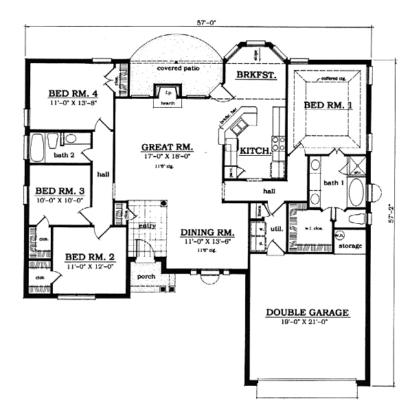 European One-Story Level One of Plan 79040