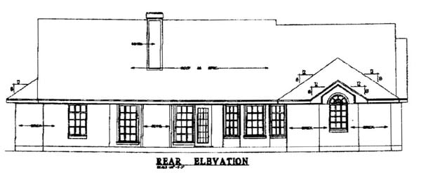 Country One-Story Rear Elevation of Plan 79044