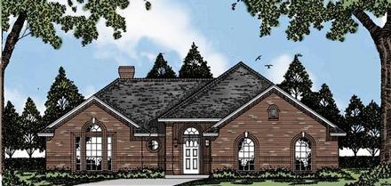 One-Story Traditional Elevation of Plan 79055