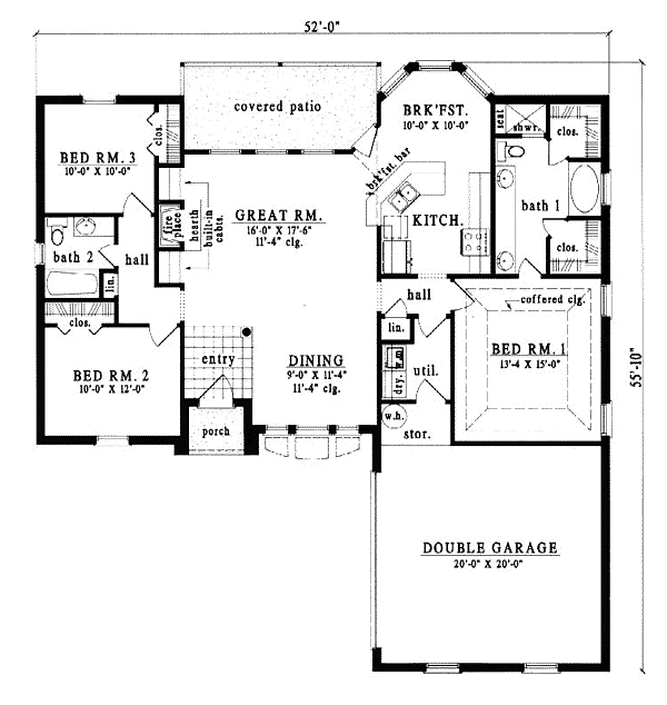 European One-Story Level One of Plan 79056