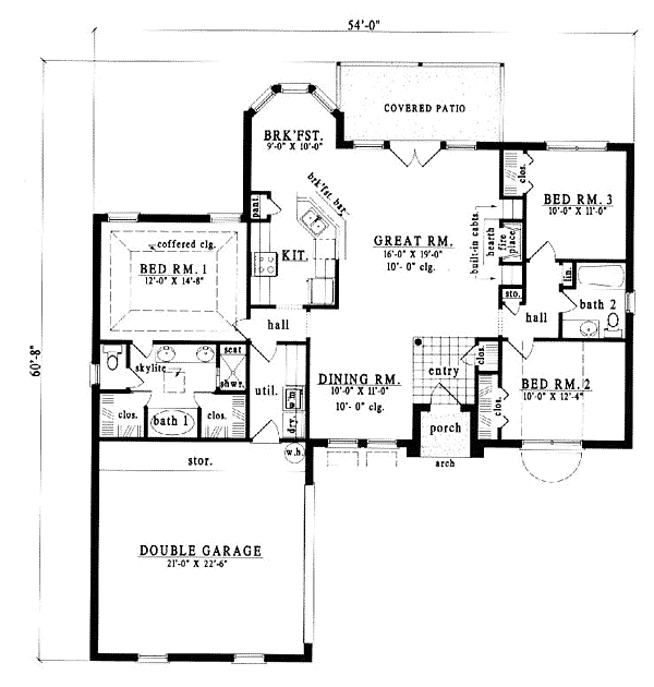 European One-Story Level One of Plan 79057