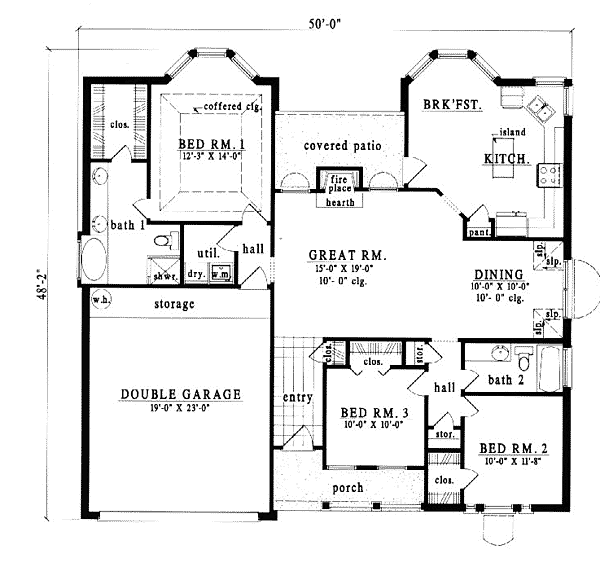 European One-Story Level One of Plan 79058