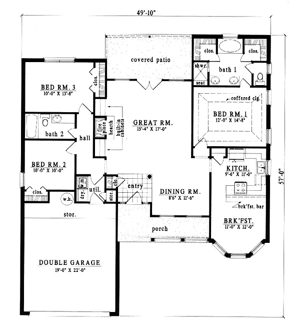 European One-Story Level One of Plan 79059