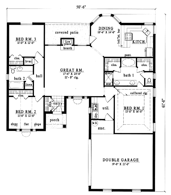 European One-Story Level One of Plan 79060