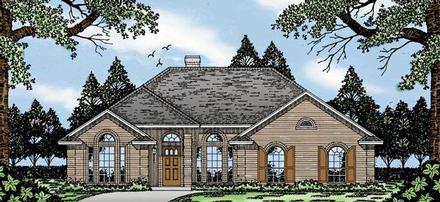 European One-Story Elevation of Plan 79060