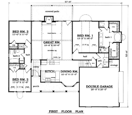 House Plan 79061 First Level Plan