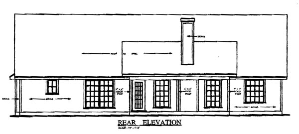 Country Rear Elevation of Plan 79061