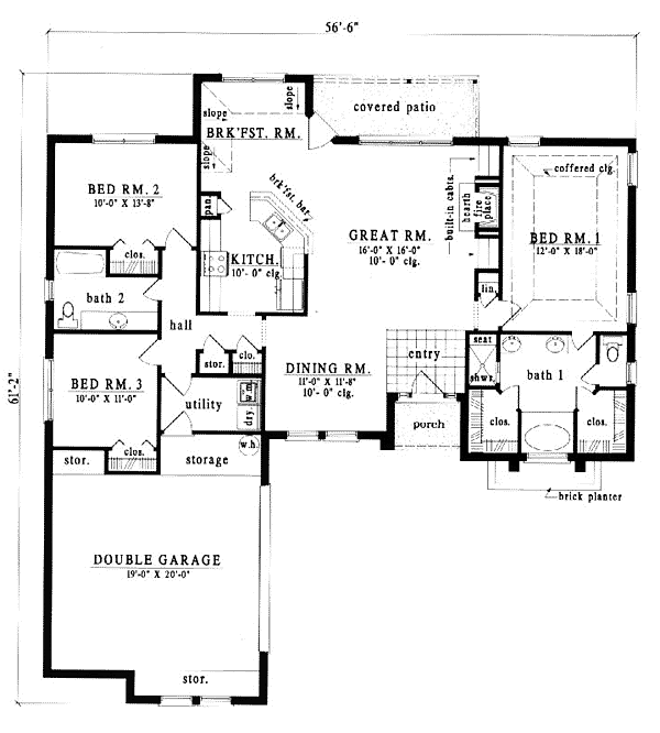 European One-Story Level One of Plan 79063