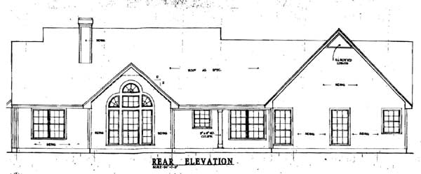 Country Rear Elevation of Plan 79066