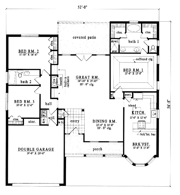 European One-Story Level One of Plan 79067