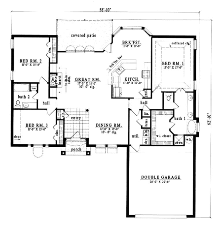 House Plan 79069 First Level Plan