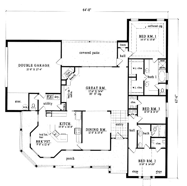 Country One-Story Level One of Plan 79073