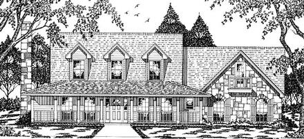 Cape Cod Country Elevation of Plan 79074