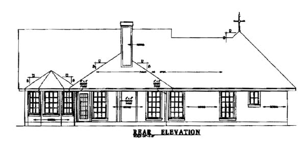 Country Rear Elevation of Plan 79079