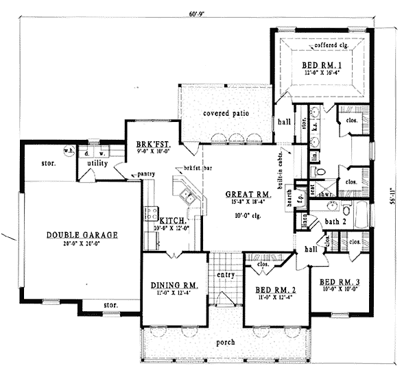 Cape Cod Country One-Story Level One of Plan 79080
