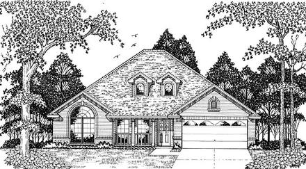 European One-Story Elevation of Plan 79081