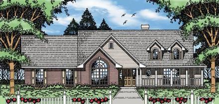 Country One-Story Elevation of Plan 79086