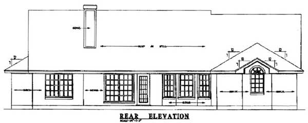 Country One-Story Rear Elevation of Plan 79086