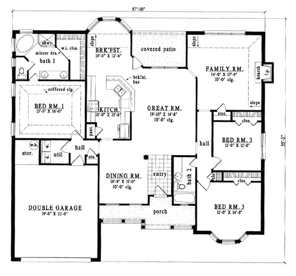 European One-Story Level One of Plan 79088