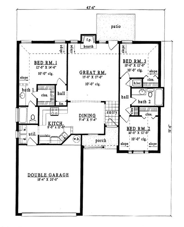 European One-Story Level One of Plan 79091