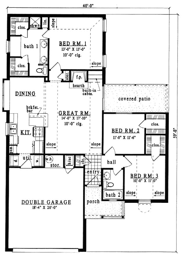 European One-Story Level One of Plan 79092