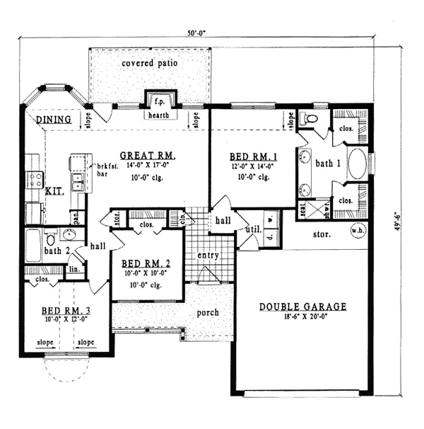 European One-Story Level One of Plan 79093