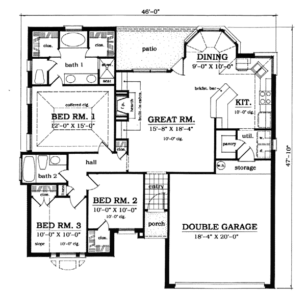 European One-Story Level One of Plan 79095
