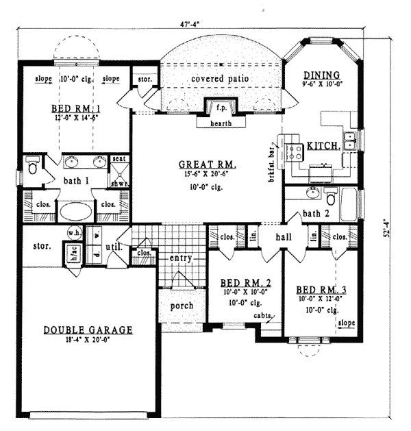 European One-Story Level One of Plan 79100