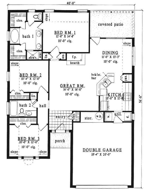 European One-Story Level One of Plan 79101
