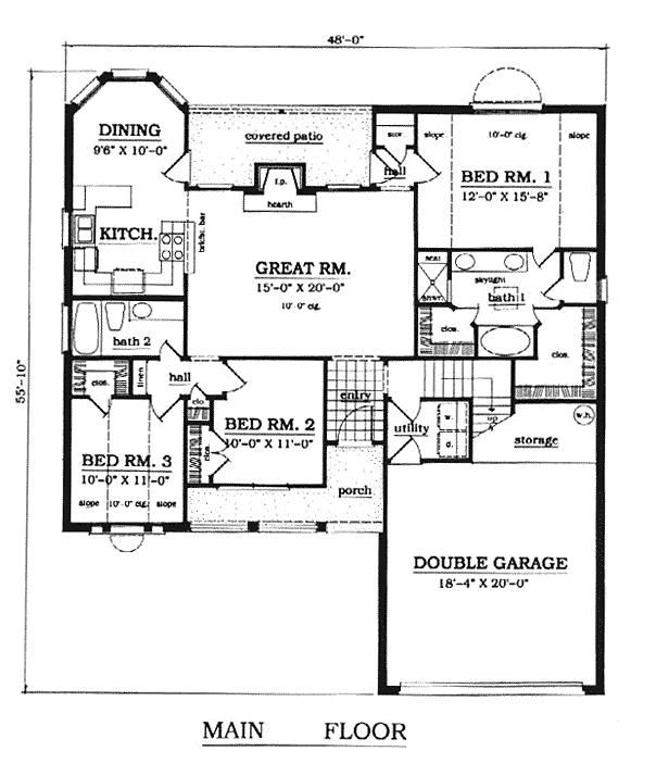 Country One-Story Level One of Plan 79102