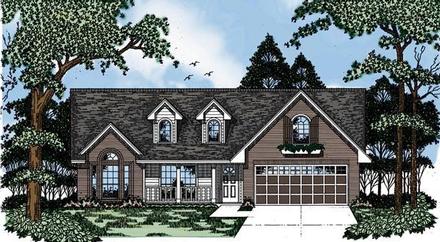 Country One-Story Elevation of Plan 79102