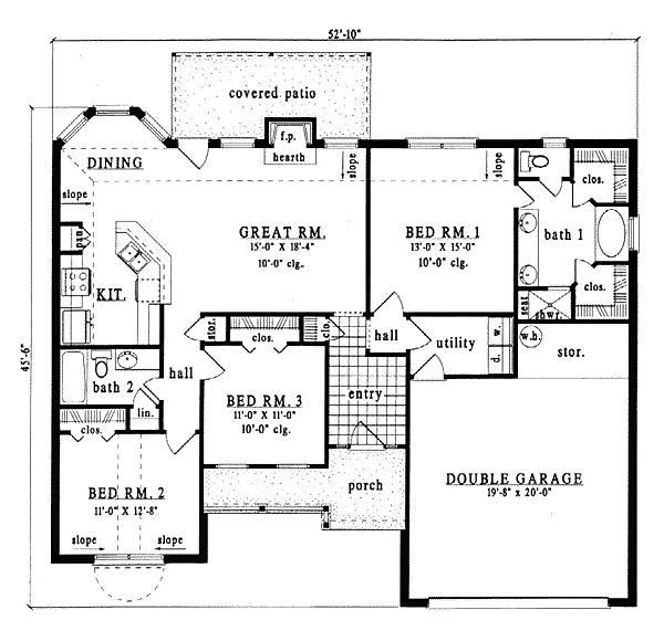 European One-Story Level One of Plan 79103