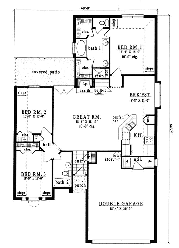 European One-Story Level One of Plan 79104