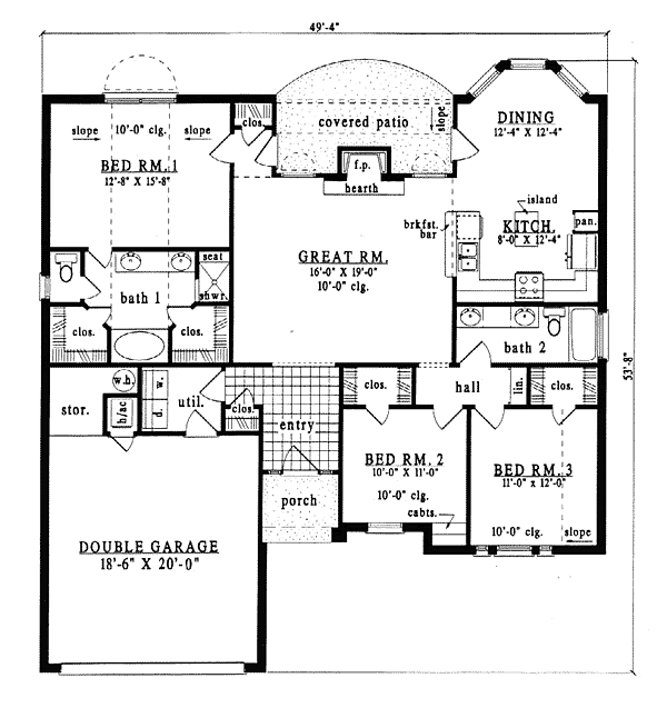 European One-Story Level One of Plan 79107