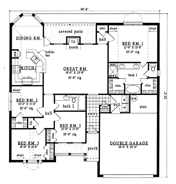 European One-Story Level One of Plan 79111