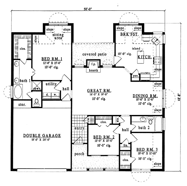 European One-Story Level One of Plan 79112