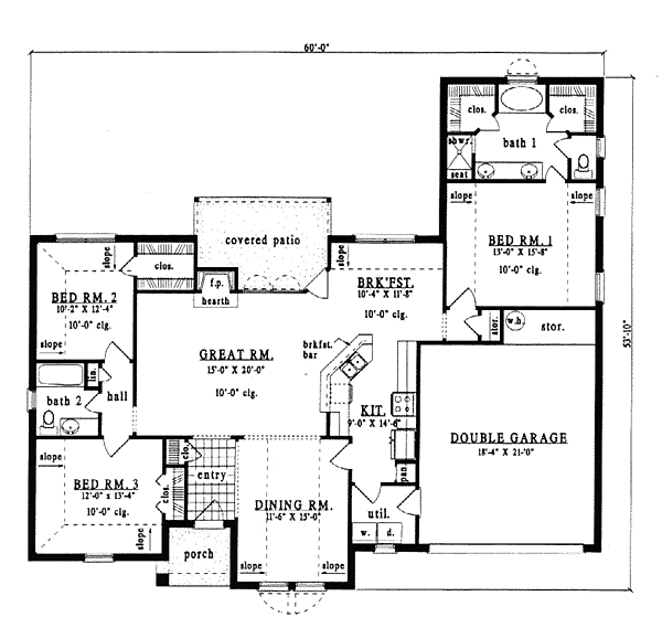 European One-Story Level One of Plan 79113