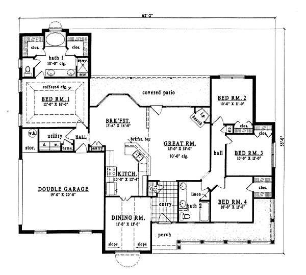 Country One-Story Level One of Plan 79114