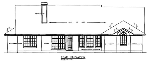 Country One-Story Rear Elevation of Plan 79114