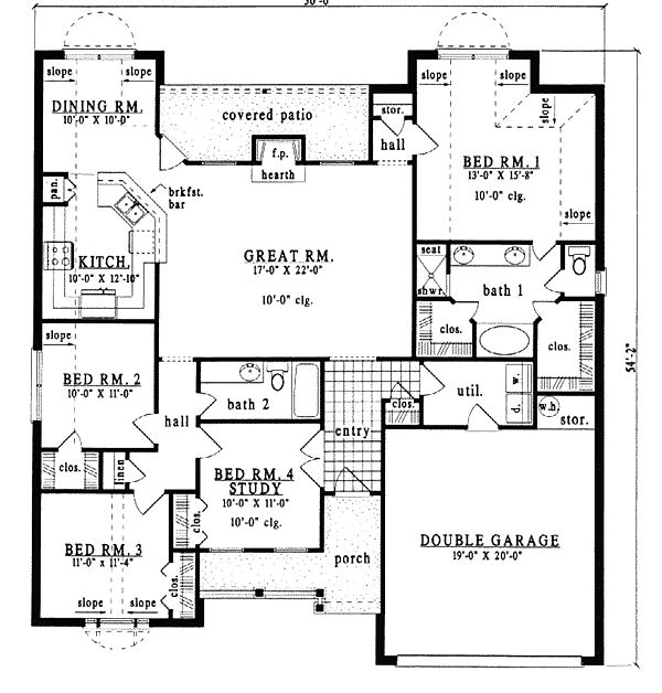 European One-Story Level One of Plan 79115