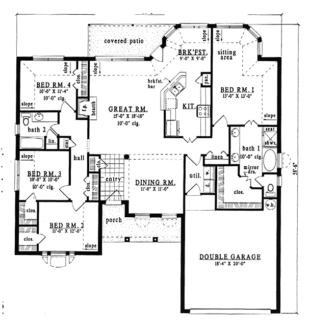 European One-Story Level One of Plan 79117