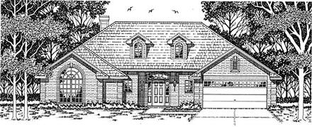 European One-Story Elevation of Plan 79118