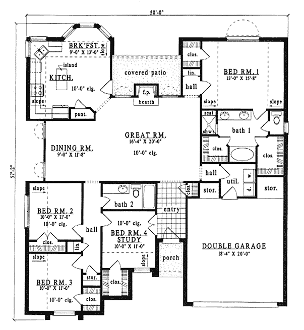 European One-Story Level One of Plan 79119