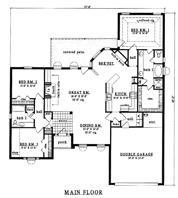 European One-Story Level One of Plan 79120