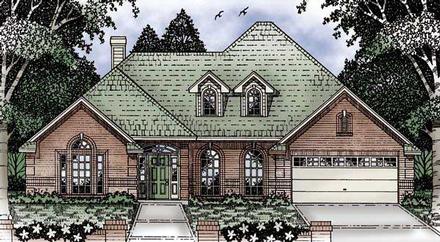 European One-Story Elevation of Plan 79120