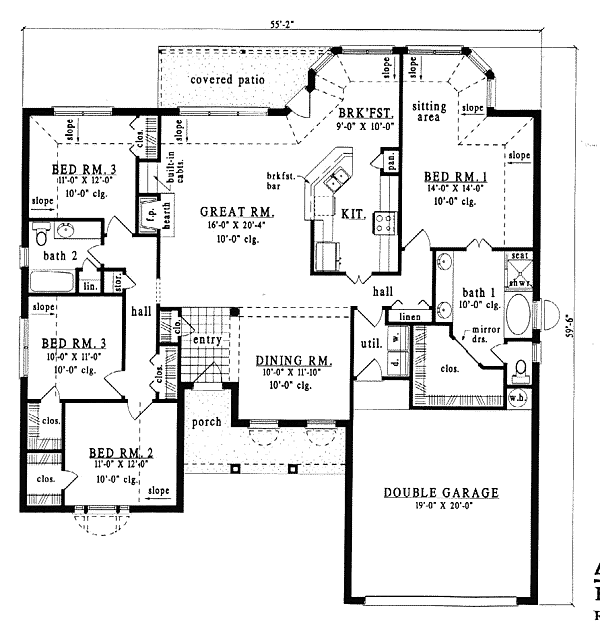 European One-Story Level One of Plan 79123