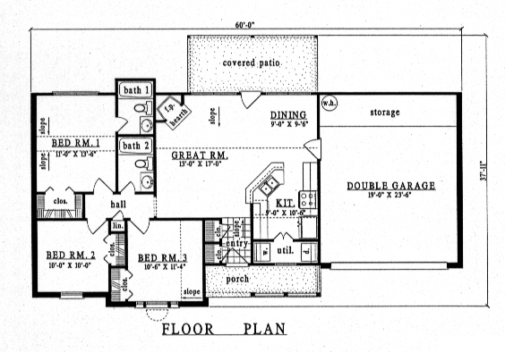 One-Story Traditional Level One of Plan 79125